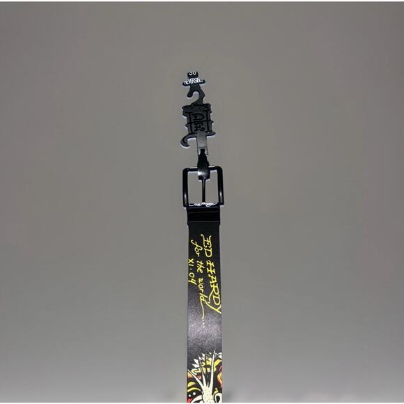 Ed Hardy Men's Size 36 Belt Reversible Multicolor Animal Print Skull NWT - Picture 5 of 5